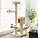4-Layer 68.5-Inch Wooden Cat Tree Condo Activity Tower with Sisal Posts-Natural by LJGDeals