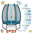 4 Feet Kids Trampoline Recreational Bounce Jumper with Enclosure Net-Blue by LJGDeals