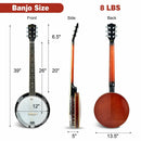 39 Inch Sonart Full Size 6 string 24 Bracket Professional Banjo Instrument with Open Back by LJGDeals