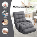 Folding Lazy Floor Chair Sofa with Armrests and Pillow by LJGDeals