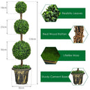 4 Feet Artificial Topiary Triple Ball Tree Plant by LJGDeals