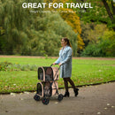 4-in-1 Double Pet Stroller with Detachable Carrier and Travel Carriage by LJGDeals