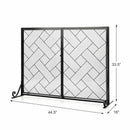 2-Panel Fireplace Screen Folding Metal Fire Place Safety Fence with Magnetic Doors by LJGDeals