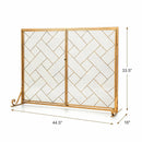 2-Panel Fireplace Screen Folding Metal Fire Place Safety Fence with Magnetic Doors by LJGDeals