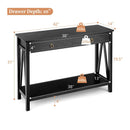 Console Table with Drawer Storage Shelf for Entryway Hallway by LJGDeals
