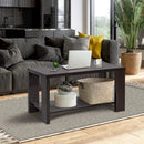 Rectangular Cocktail Coffee Table with Storage Shelf by LJGDeals