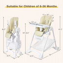 Baby Convertible Folding Adjustable High Chair with Wheel Tray Storage Basket by LJGDeals