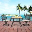 Patio Metal Square Dining Table for Garden and Poolside by LJGDeals
