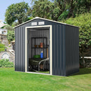 7 Feet x 4 Feet Metal Storage Shed with Sliding Double Lockable Doors-Gray by LJGDeals