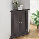 Bathroom Corner Storage Freestanding Floor Cabinet with Shutter Door by LJGDeals