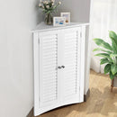 Bathroom Corner Storage Freestanding Floor Cabinet with Shutter Door by LJGDeals