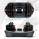 55 Lbs Adjustable Dumbbell with 18 Weights Storage Tray for Gym Home Office by LJGDeals