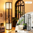 Modern Shelf Freestanding Floor Lamp with Double Lamp Pull Chain and Foot Switch by LJGDeals