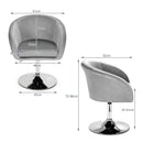 360 Degree Swivel Makeup Stool Accent Chair with Round Back and Metal Base by DirectDeals