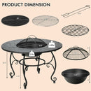 35.5 Feet Patio Fire Pit Dining Table With Cooking BBQ Grate by LJGDeals