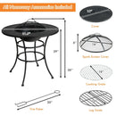 31.5 Inch Patio Fire Pit Dining Table With Cooking BBQ Grate by LJGDeals
