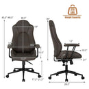High Adjustable Back Executive Office Chair with Armrest-Brown by DirectDeals