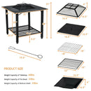 31 Inch Outdoor Fire Pit Dining Table with Cooking BBQ Grate by LJGDeals