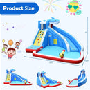 Inflatable Shark Bounce House with Water Slide and Climbing Wall without Blower by LJGDeals