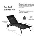6-Poisition Adjustable Outdoor Chaise Recliner with Wheels by LJGDeals