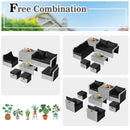 8 Pieces Patio Rattan Furniture Set with Storage Waterproof Cover and Cushion by LJGDeals