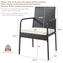 4 Pieces Patio Wicker Rattan Dining Set with Comfy Cushions by LJGDeals