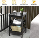3-Tier X-Design Nightstands with Storage Shelves for Living Room Bedroom by LJGDeals