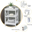3-Tier X-Design Nightstands with Storage Shelves for Living Room Bedroom by LJGDeals