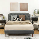 Upholstered Bed Frame with Adjustable Diamond Button Headboard by LJGDeals