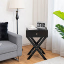 Modern X-Shaped Nightstand with Drawer for Living Room Bedroom by LJGDeals