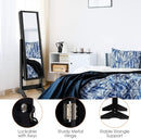 Jewelry Cabinet Stand Mirror Armoire with Large Storage Box by LJGDeals