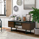 Wooden TV Stand with 2-Door Storage Cabinets for for TVs up to 55 Inch by LJGDeals