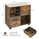 Mobile File Cabinet with Lateral Printer Stand and Storage Shelves by LJGDeals