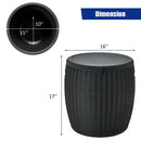 9.5 Gallon 4-in-1 Patio Rattan Cool Bar Cocktail Table Side Table by LJGDeals