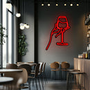 Wine Line Art Metal Neon Wall Art- LN0008
