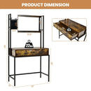 Industrial Vanity Table with 3-Height Adjustable Mirror Bag-Brown by LJGDeals