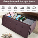 45 Inches Large Folding Ottoman Storage Seat - Brown by DirectDeals