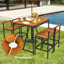 5 Pieces Outdoor Acacia Wood and PE Rattan Bar Set by LJGDeals