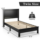 Twin Size Platform Bed Frame with Rubber Wood Leg-Black by LJGDeals