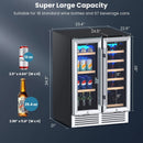24 Inch Dual Zone Wine and Beverage Cooler-Silver by LJGDeals