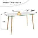 Modern Glass Rectangular Dining Table with Metal Legs by LJGDeals