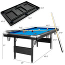 6 Feet Foldable Billiard Pool Table with Complete Set of Balls-Blue by LJGDeals
