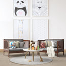 2-in-1 Convertible Kids Wooden Bedroom Furniture with Guardrails by LJGDeals