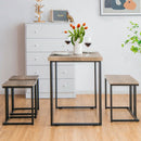 4 Pieces Industrial Dinette Set with Bench and 2 Stools-Oak by LJGDeals