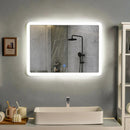 LED Wall-mounted Bathroom Rounded Arc Corner Mirror with Touch by LJGDeals