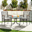 2 Pieces PE Wicker Patio Bistro Dining Chairs with Acacia Wood Armrests and Cushions by DirectDeals