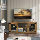 TV Stand for TVs up to 65-Inch with 2 Metal Mesh Doors and Ad-Rustic Brown by LJGDeals