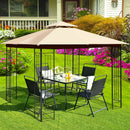 10 x 10 Feet L-Shaped Patio Canopy Gazebo Outdoor 2-Tier Steel Tent by DirectDeals