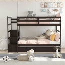Twin Over Twin Bunk Bed with Storage Shelf and Drawer by LJGDeals