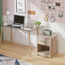 Wooden Nightstand with Drawer and Open Storage Compartment by LJGDeals